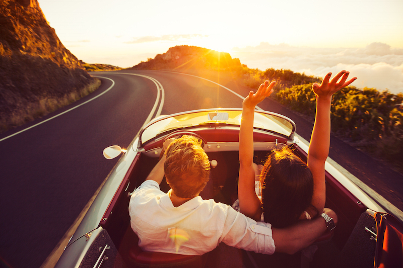 Road Trip - Couple in Convertible