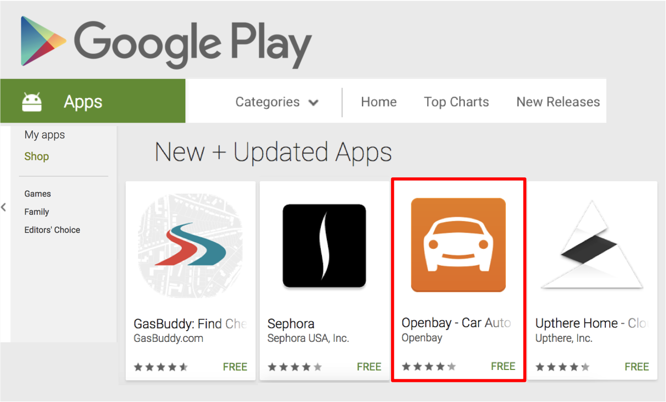 Openbay is Featured App on the Google Play Store