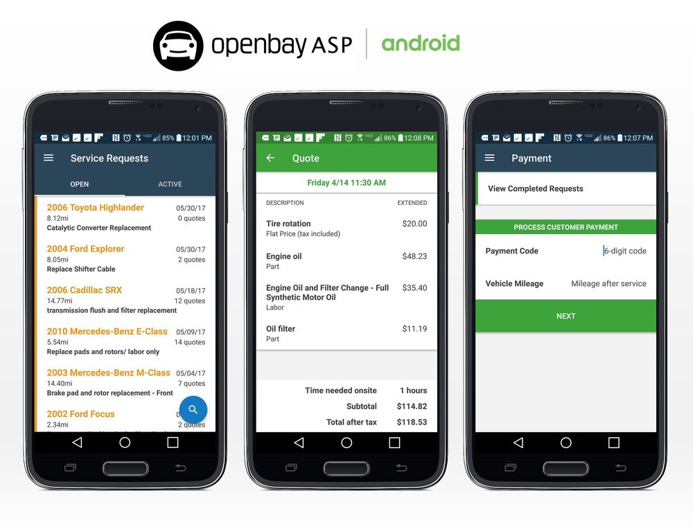 Openbay Aligns Auto Care Businesses With Millennial Buying Habits, Introduces  New Automotive Service Professional Mobile App for Android